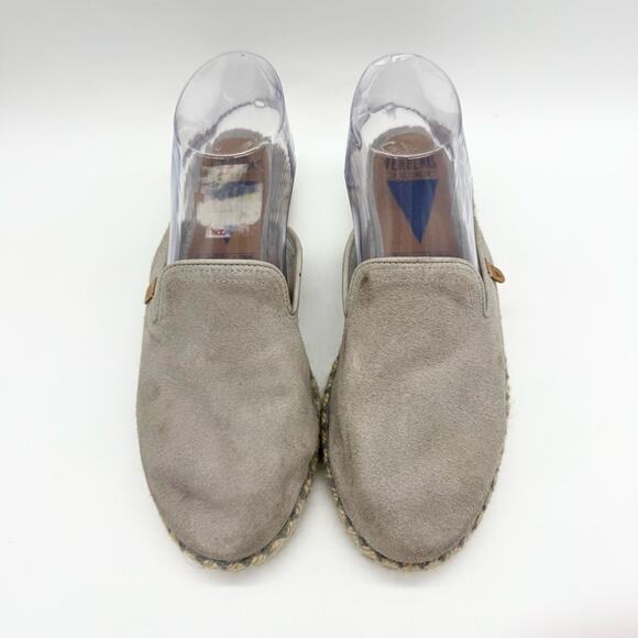 Verbenas Celia Suede Slip On Mule Espadrille Slide Sandal Boho Hippie Taupe 38 - Picture 5 of 12